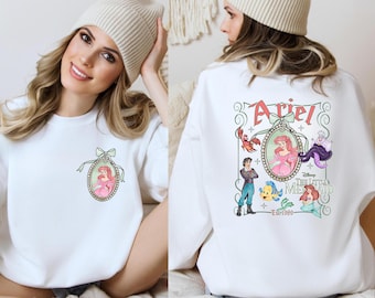 Little Mermaid Hoodie, Coquette Princess Ariel Sweater, Disney Princes Ariel Frame Sweater, Girl Trip Matching Crewnecks, Kid's Sweater
