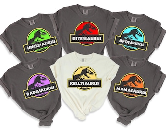 Custom Jurassic Park Matching Family Shirts, Dinosaur Group Tees, T-Rex Party Tees, Jurassic Park Family Trip Shirts