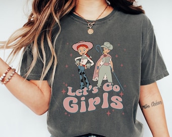 Retro Toy Story Lets Go Girls Shirt, Disneyland Bo Peep And Jessie Besties Tee, Disneyland Toy Story Best Friends, Girls Trip Tees