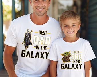 Mandalorian and Grogu Best Dad and Best Son In The Galaxy Shirt, Matching Father and Son Tees, Star Wars Fathers Day Gifts, Dad's Gift