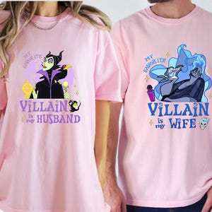 Disney Villain Couple Matching Shirt, Comfort Colors My Favorite Villain Is My Wife, My Favorite Villain Is My Husband Tee, Maleficent Hades