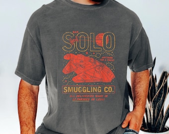 Retro Han Solo Smuggling Co Star Wars Shirt: Comfort Colors Bella Canvas Tees