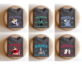 Disney Evil Queens, Villains Evil Tour Disney Tee, Evil Friends Matching Shirts, Maleficent Evil Queen Hades Queen of Hearts Ursula Cruella