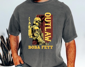 Boba Fett Outlaw Star Wars Shirt, Galaxy's Edge Boba Fett Tee, Husband's Disneyland Tee, Men's WDW Tee, Boba Fett Fans Gift