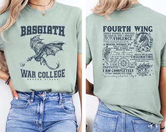 Fourth Wing Shirt, Dragon Rider Tee, Basgiath War College, Empyrean, Violet Sorrengail, Rebecca Yarros Fans Gift, Onyx Storm