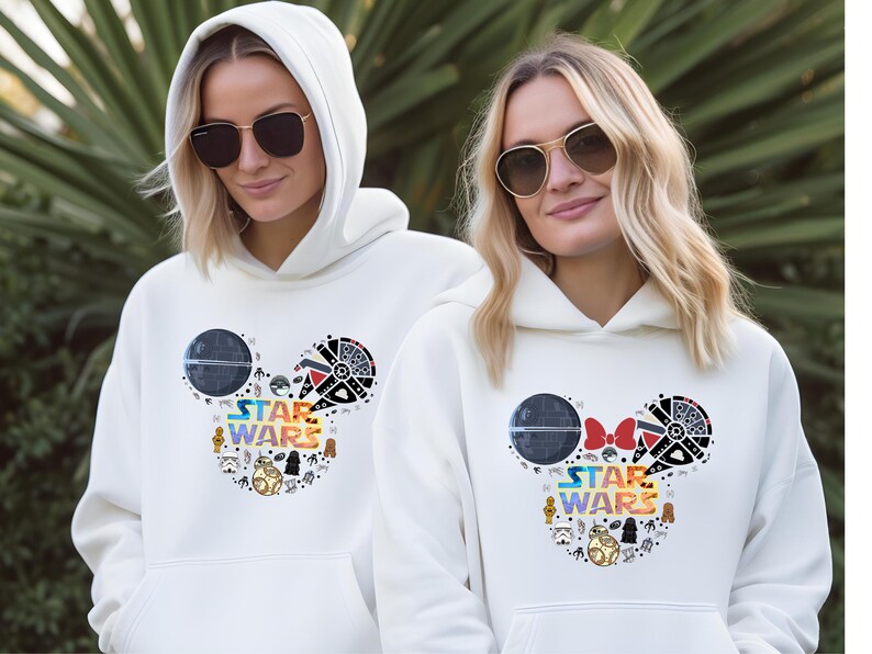 Star Wars Disneyland Sweatshirt, Minnie and Mickey Star Wars Hoodies, Couple Star Wars Sweaters, Matching Family Shirts, Star Wars Fan Gifts immagine 3