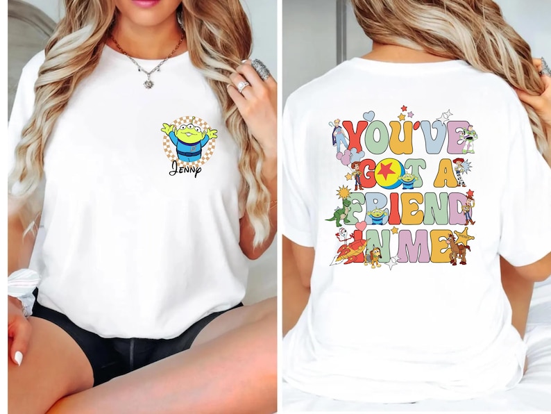 Custom Toy Story Family Shirts, Personalized Woody Jessie Rex Slinky Buzz Alien Matching Group Tees image 5