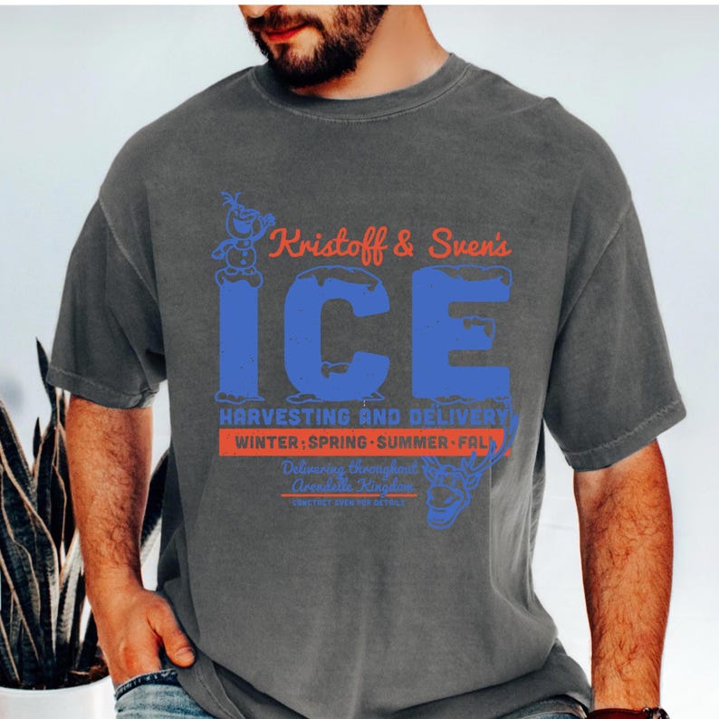Frozen Arendelle Ice Shirt, Frozen Men's Disneyland Tee, Comfort Colors Arendelle Kristoff Ice Company Shirt, Frozen Fans T-Shirt 画像 1