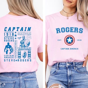 Camiseta del Capitán América, camiseta de Steve Rogers con colores cómodos, camiseta de superhéroe de Marvel Disney, supersoldado de los Vengadores, regalo para fans de los Vengadores de Marvel imagen 4