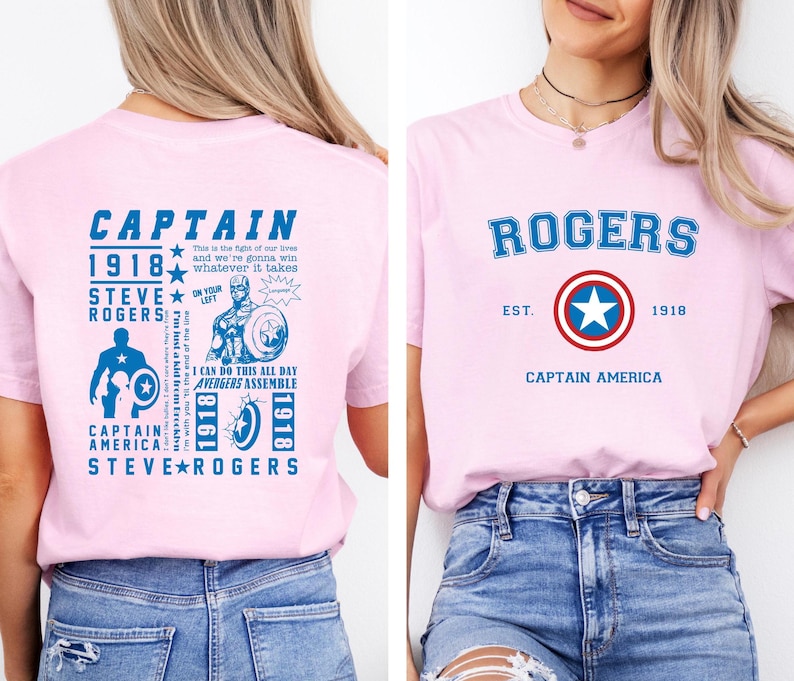 Camiseta del Capitán América, camiseta de Steve Rogers con colores cómodos, camiseta de superhéroe de Marvel Disney, supersoldado de los Vengadores, regalo para fans de los Vengadores de Marvel imagen 4
