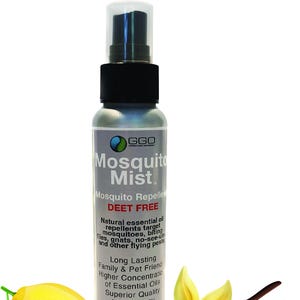 Mosquito Mist | Spray repelente natural de insetos - Repelente de insetos sem DEET com óleos essenciais - Proteção para atividades ao ar livre e diversão