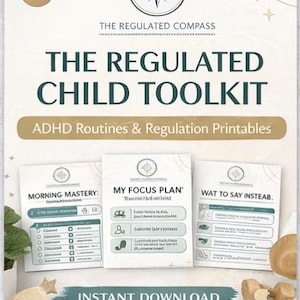 Kit de regulación del TDAH para niños / Rutinas visuales y materiales imprimibles para la prevención de crisis / Tareas para la mañana y la hora de dormir + Guiones para padres, Paquete de apoyo para necesidades educativas especiales