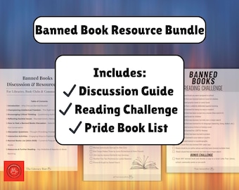 May include: A resource bundle for banned books includes a discussion guide, reading challenge, and pride book list. The bundle is designed for libraries, book clubs, and communities.