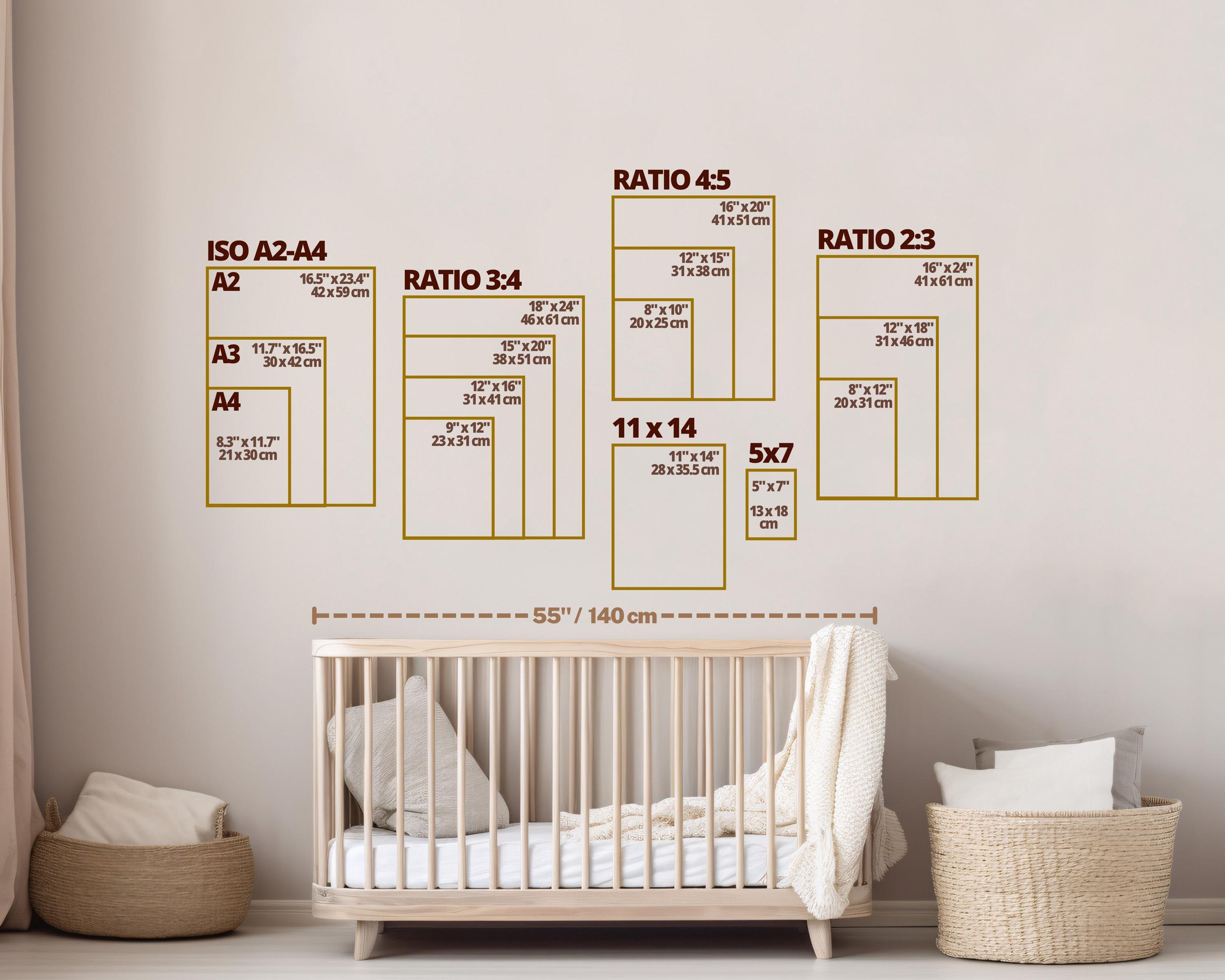 Safari Animal Wall Art – Set of 6 Baby Jungle Prints With Floral