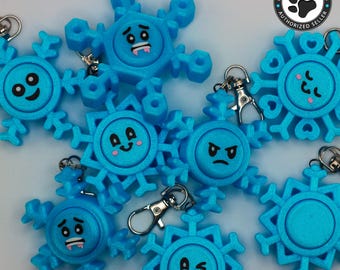 3D Printed Snowflake Keychain - Assorted Options Available - Authorized Pawpular Prints Seller