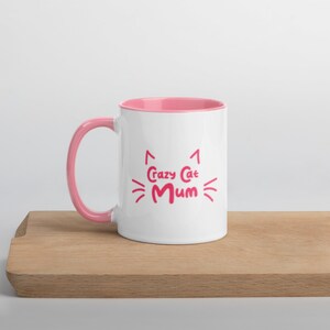 Crazy Cat Mum Mug, My Crazy Cat Lady, Cat funny Mug, Gift for cat mum, Gift for her, Pink Ceramic Mug