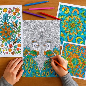 Intricate Mandala Coloring Pages PDF | Cosmic, Floral & Geometric Designs for Relaxation (30 pages)