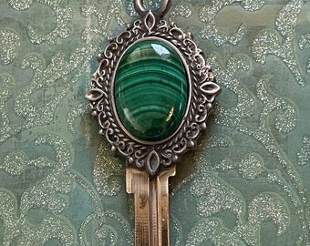 Malachite Key Blank you may have cut to your own lock