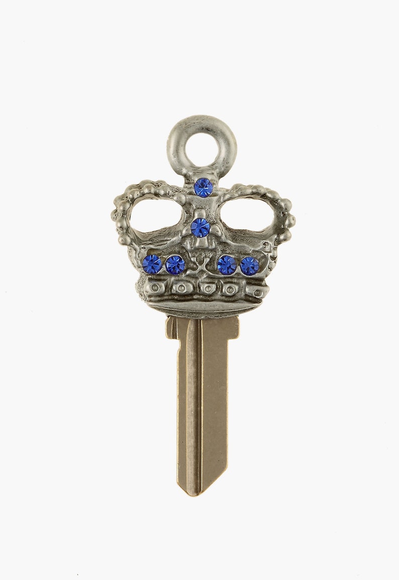 queens crown house key with swarovski crystals image 2