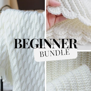 Bundle of three beginner blanket patterns (PDF Pattern in English and Nederlands)