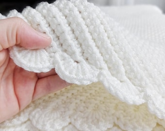 Beginner crochet C2C blanket with scalloped edge (PDF Pattern in English and Nederlands)