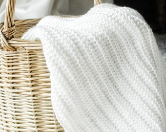 Knit-Look Crochet Blanket Pattern, Beginner Friendly, Textured Throw (PDF + Video Tutorial)