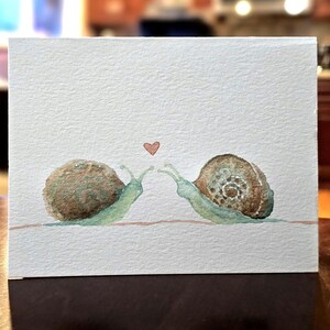 Carte d'escargot aquarelle