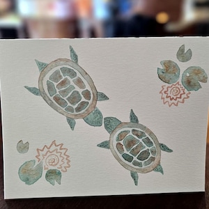 Carte tortue aquarelle