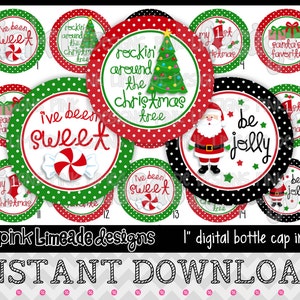 Santa's Favorite - cute Christmas sayings - INSTANT DOWNLOAD 1" Bottle Cap Images 4x6 - 277