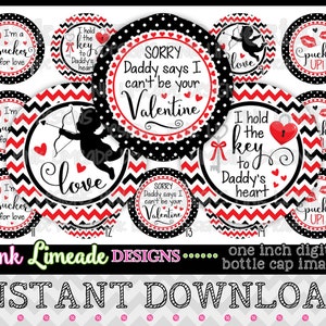 Pucker Up - INSTANT DOWNLOAD 1" Bottle Cap Images 4x6 - 884
