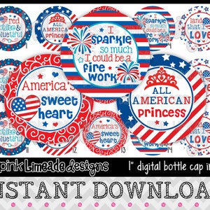 Land That I Love cute 4th of July sayings INSTANT DOWNLOAD 1 Bottle Cap Images 4x6 676 image 1