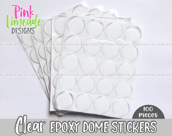 CLEAR Bottle Cap Epoxy Dome Stickers QTY 100 1 Inch Standard Bottle Cap