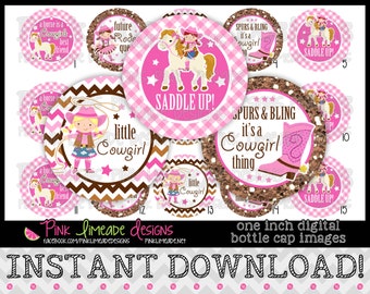Spurs and Bling - INSTANT DOWNLOAD 1&quot; Bottle Cap Images 4x6 - 805