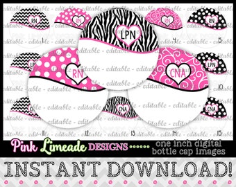 BEWERKBARE Nursing titels - INSTANT Download 1" fles Cap afbeeldingen 4 x 6 - 071e