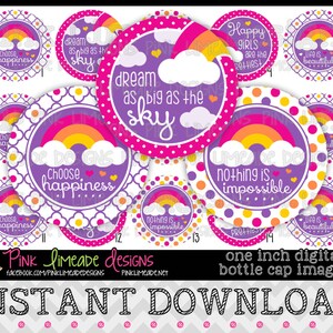 Elija la felicidad - citas inspiradoras femeninas - DESCARGA INSTANTE 1&quot; Bottle Cap Images 4x6 - 813