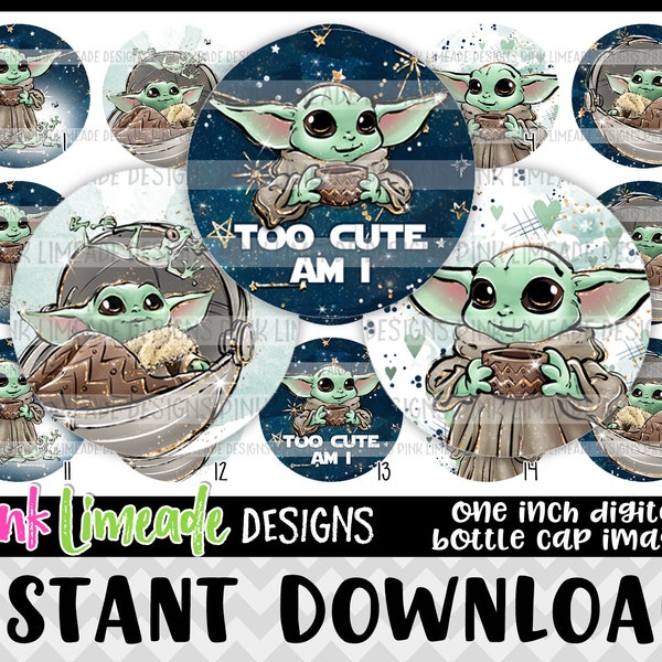 Baby Alien - INSTANT DOWNLOAD 1" Bottle Cap Images 4x6 - 1234