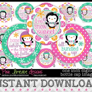 Snow Sweet - INSTANT DOWNLOAD 1" Bottle Cap Images 4x6 - 738