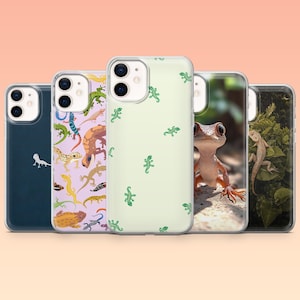 Lizard Phone Case Cute animal Gecko Reptile Cover iPhone 16 16e 15 14 13 12 Samsung S25 S25 Edge S24 S23FE S22 A16 A56 8A 9A