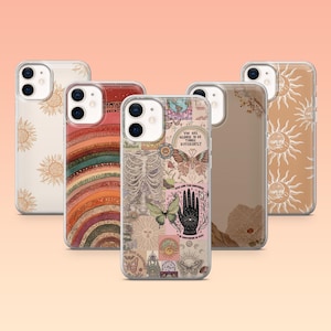 Bohemian Phone Case Boho Sun Cover for iPhone 16 Pro, 16e, 15, 14, 13, 12, Samsung S25, S25 Edge S24, S23FE, S22,A16,A56, Pixel 9Pro, A8, 9A