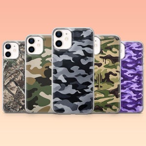 Camo Phone Case Camouflage Military Trees Forest Cover iPhone 16 16e 15 14 13 12 Samsung S25 S25 Edge S24 S23FE S22 A16 A56 Pixel 9Pro 8A 9A