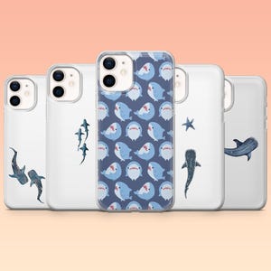 Coque de portable requin baleine, vie marine, animaux de la mer, iPhone 16 16e, 15 14 13 12, Samsung S25, S25, Edge, S24, S23FE, S22, A16, A56, Pixel 9Pro 9A