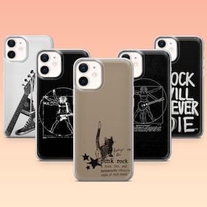 Punk Rock Phone Case Music Rock and Roll Guitar Cover iPhone 16 16e 15 14 13 12 Samsung S25 S25 Edge S24 S23FE S22 A16 A56 Pixel 9Pro 8A 9A