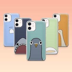 Coque de téléphone animal amusante avec mèmes pigeon et canard, étui pour iPhone 16 Pro 16e 15 14 13 12 Samsung S25 S25 Edge S24 S23FE S22 A16 A56 Pixel 9Pro 8A 9A
