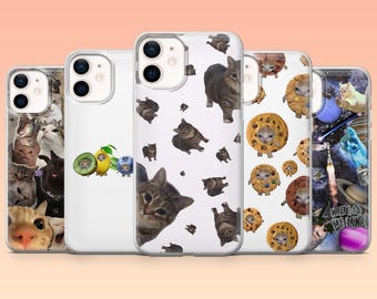 Lustige Katze Handyhülle Silly Fruit Katze Meme Cover iPhone 16 16e 15 14 13 12 Samsung S25 S25 Edge S24 S23FE S22 A16 A56 Pixel 9Pro 8A 9A
