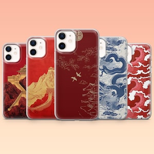 Funda de teléfono china con diseño de dragón asiático para iPhone 16, 16e, 15, 14, 13 y 12 Samsung S25, S25 Edge, S24, S23FE, S22, A16, A56, Pixel 9Pro, 8A y 9A