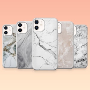 White Marble Phone Case Luxury Marble Cover for iPhone 16, 15, 14, 13, 12, Samsung S25, S24, S23FE, S22, A16, A25, A56, Pixel 9Pro, 8A