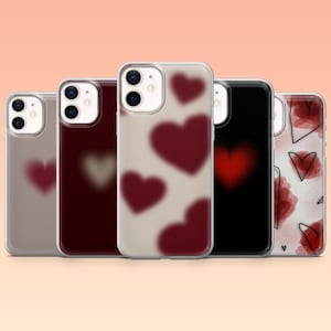 Heart Phone Case Love Romantic Hearts Cover iPhone 16 16e 15 14 13 12 Samsung S25 S25 Edge S24 S23FE S22 A16 A56 Pixel 9Pro 8A 9A