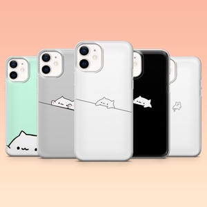 Funny Cat Kitty Cute Aesthetic telefoonhoesje voor iPhone 16, 16e 15, 14, 13, 12, 11, Samsung S25, S24, S23 Ultra, S22, A16, A25, A56, 9A