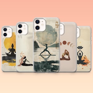 Capa de celular para ioga, meditação e atenção plena, capa artística para iPhone 16, 16e, 15, 14, 13, 12, Samsung S25, S25 Edge, S24, S23FE, S22, A16, A56, Pixel 9Pro, 8A e 9A