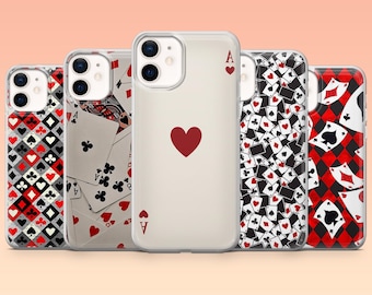 Spielkarten Handyhülle Ace Deck Poker Handyhülle iPhone 16 16e 15 14 13 12 Samsung S25 S25 Edge S24 S23FE S22 A16 A56 Pixel 9Pro 8A 9A